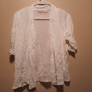 Faded Glory white lace cardigan size L